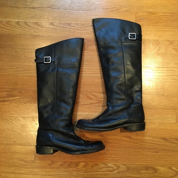 Coach Black Leather Riding Boots - Picture 12 of 14